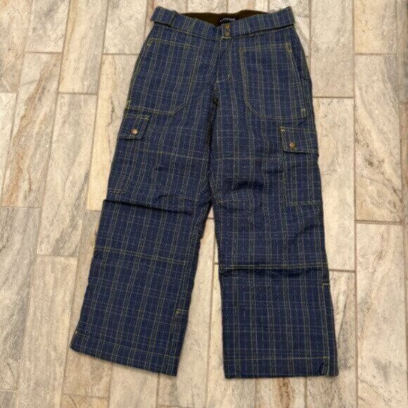Lands' End kids size 10 navy/green insulated waterproof snow pants MSRP $80 NEW